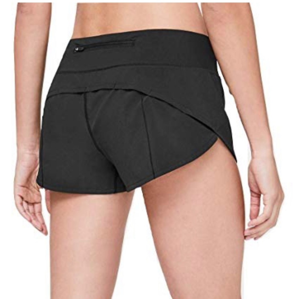 Lululemon black speed shorts 6